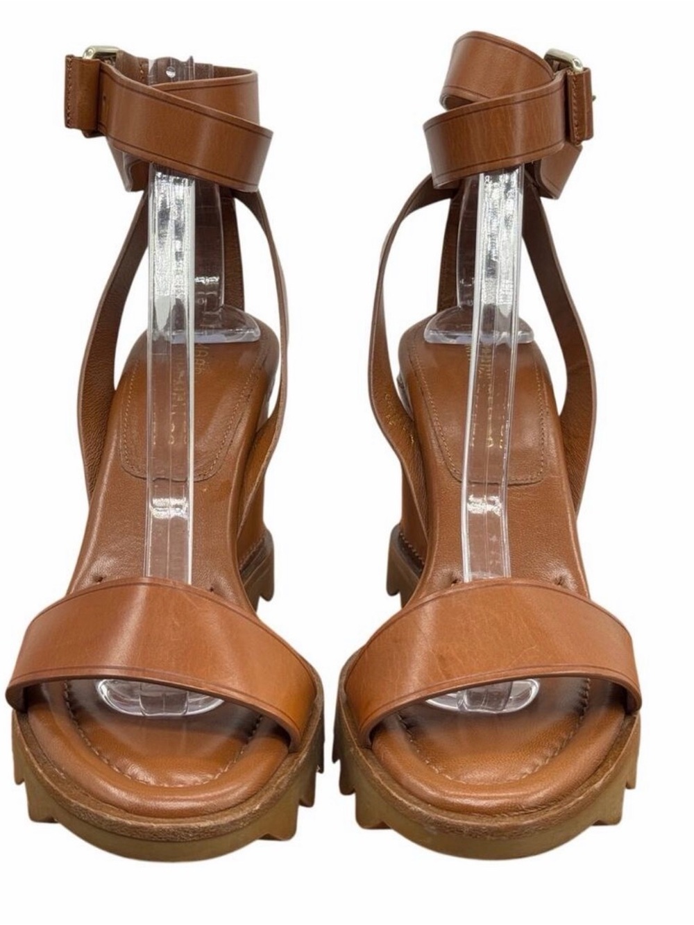 Tamara Mellon Ankle Strap Wedge Platform Women's SZ 38 Sandals Brown $800 Summer - Picture 4 of 8